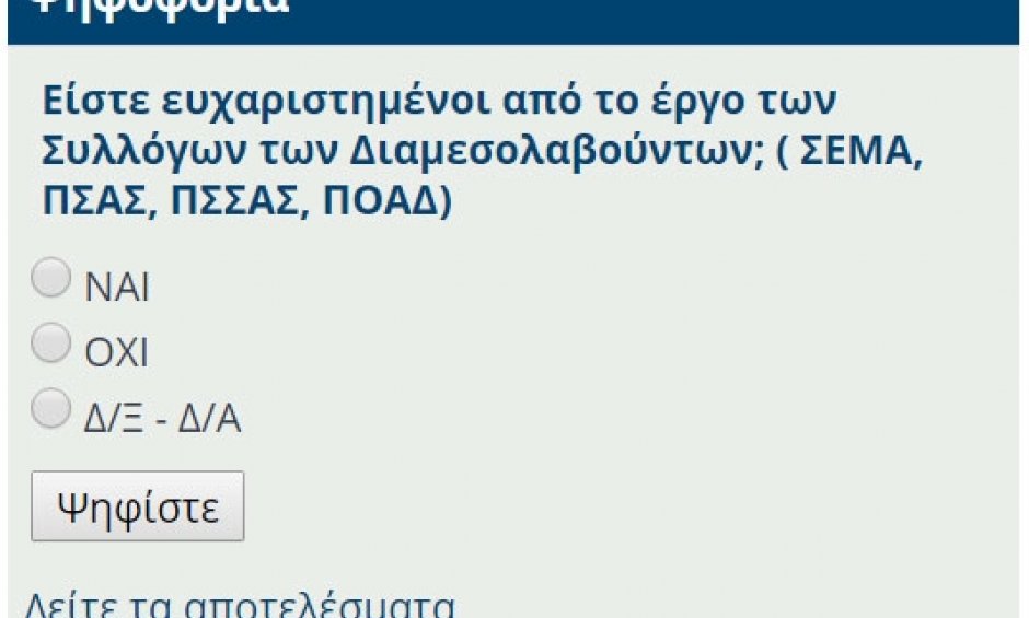 Νέα ψηφοφορία στο nextdeal.gr: Είστε ευχαριστημένοι από το έργο των Συλλόγων των Διαμεσολαβούντων;