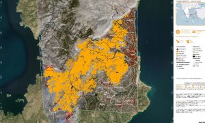 Χίος: Στα 40.918 στρέμματα η πληγείσα έκταση από την πυρκαγιά, σύμφωνα με την αποτύπωση δορυφόρου