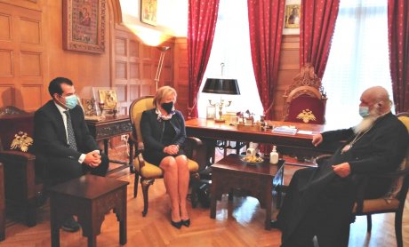 Συνάντηση του Υπουργού Υγείας Θ. Πλεύρη και της Αν. Υπουργού Μίνας Γκάγκα με τον Μακαριώτατο Αρχιεπίσκοπο κ.κ. Ιερώνυμο