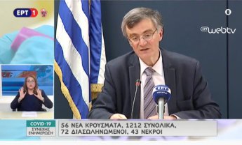 Κορονοϊός: 56 νέα κρούσματα- Στα 1212 το σύνολο - Στους 43 οι νεκροί