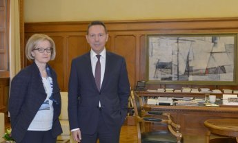 Συνάντηση του διοικητή της ΤτΕ, Γ. Στουρνάρα, με την πρόεδρο του Εποπτικού Συμβουλίου του Ενιαίου Εποπτικού Μηχανισμού, D. Nouy