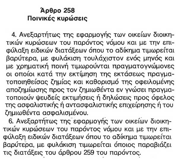 Παράγραφοι 4 και 6 του άρθρου 258