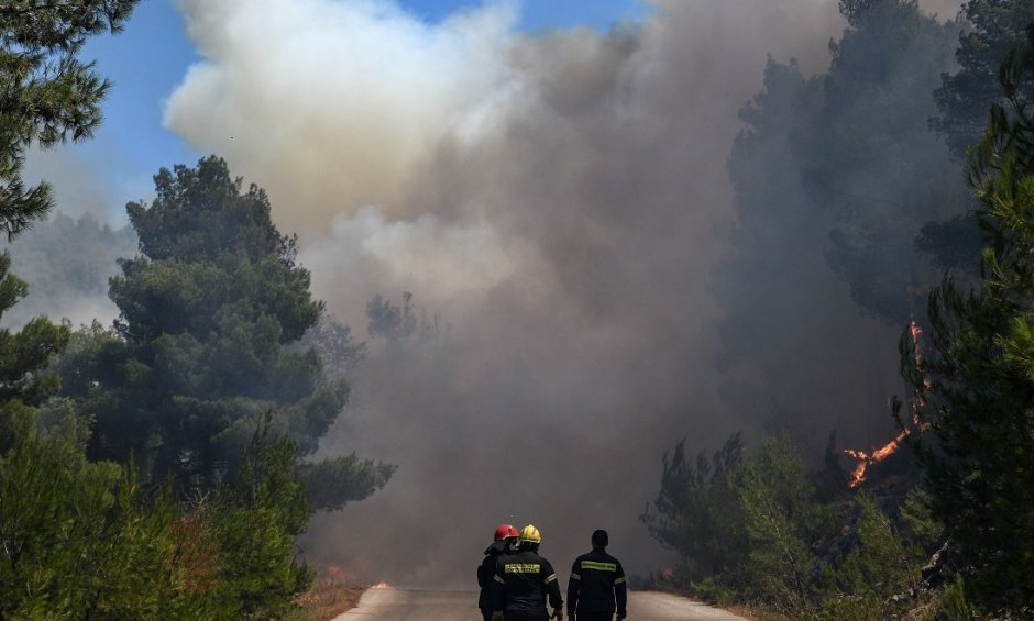 Φωτιά καίει δασική έκταση στη Κασσάνδρα Χαλκιδικής!