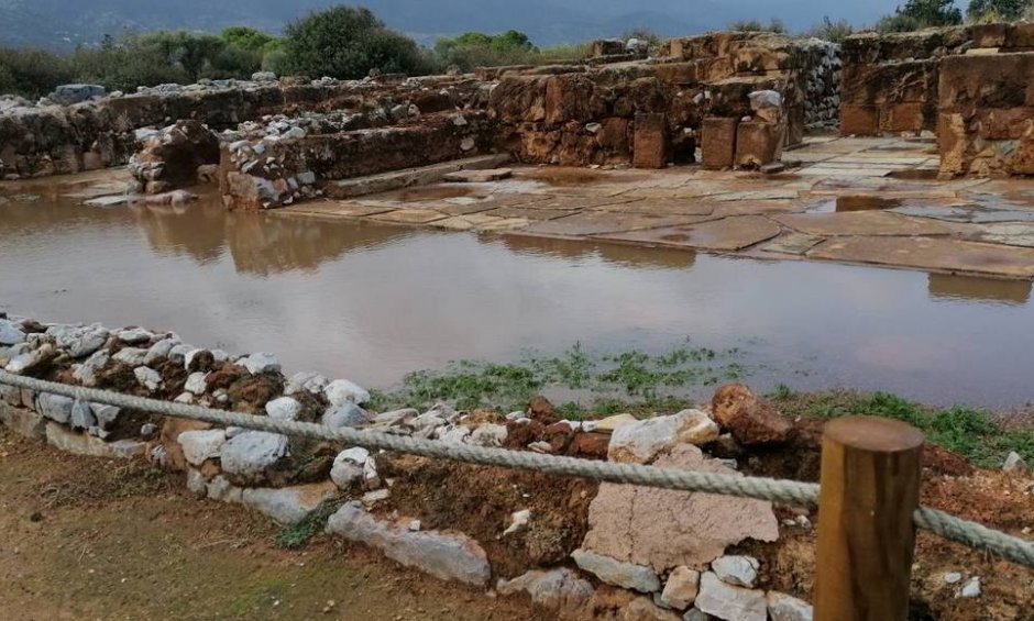 Κρήτη: Πλημμύρισε ο αρχαιολογικός χώρος στα Μάλια