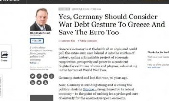 Forbes: Η Γερμανία πρέπει να κάνει κίνηση για τις πολεμικές επανορθώσεις