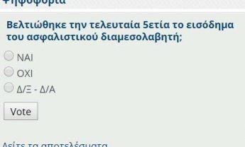 Νέα ψηφοφορία στο nextdeal.gr: Βελτιώθηκε την τελευταία 5ετία το εισόδημα του ασφαλιστικού διαμεσολαβητή;