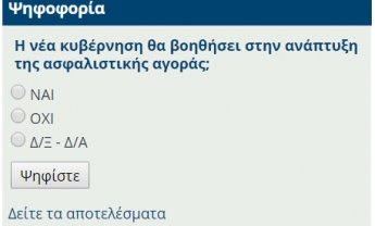 Νέα ψηφοφορία στο nextdeal.gr: Η νέα κυβέρνηση θα βοηθήσει στην ανάπτυξη της ασφαλιστικής αγοράς;