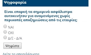 Ψηφοφορία: Είναι επαρκή τα σημερινά ασφάλιστρα αυτοκινήτου;