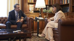 Συνάντηση του Κυριάκου Μητσοτάκη με την Κατερίνα Σακελλαροπούλου