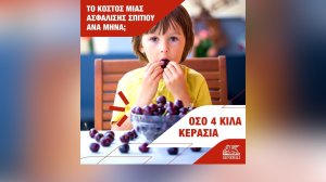 Generali: Το κόστος μιας ασφάλισης σπιτιού ανά μήνα κοστίζει όσο 4 κιλά κεράσια!