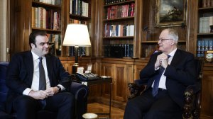 Συνάντηση του Προέδρου της Δημοκρατίας Κ.Τασούλα με τον Υπουργό Εθνικής Οικονομίας και Οικονομικών και Πρόεδρο του Eurogroup Κ. Πιερρακάκη