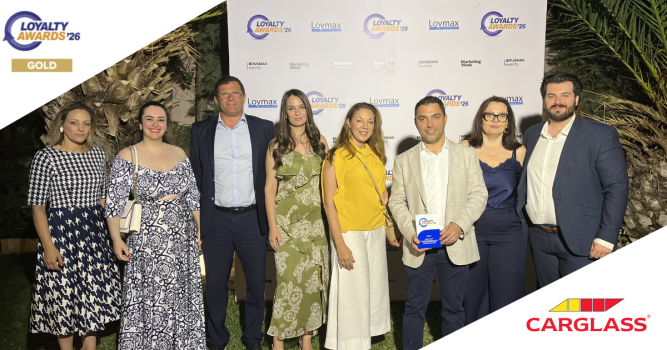 Χρυσή διάκριση για την Carglass® στα Loyalty Awards 2026 στην κατηγορία Best Use of Data / Customer Analytics