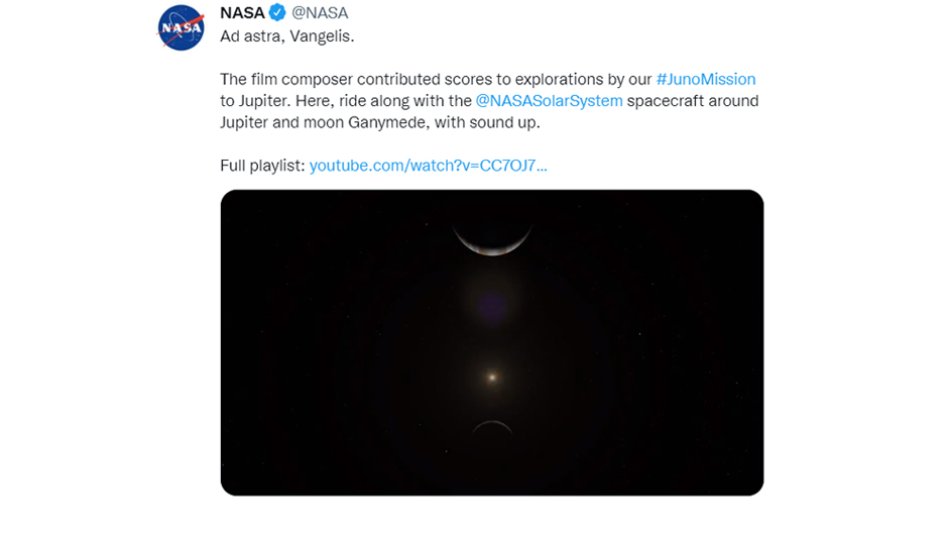 Η NASA αποχαιρετά τον Βαγγέλη Παπαθανασίου